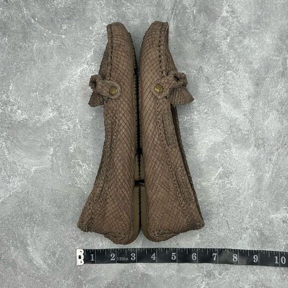 Massimo Dutti Brown Slip On Driving Loafer Size EUR 38 Textured Bow Trim - Picture 10 of 13